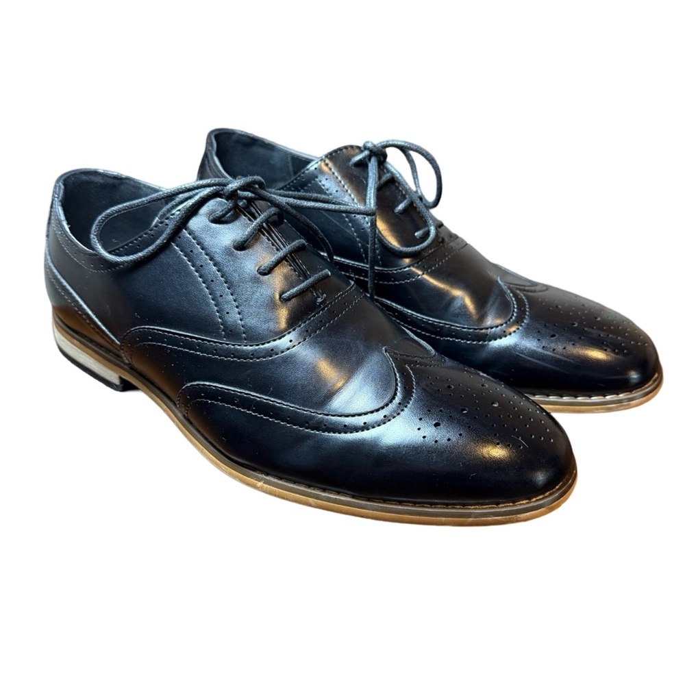 Stacy Adams Black Cap-Toe Oxford Dress Shoes 7M Like New